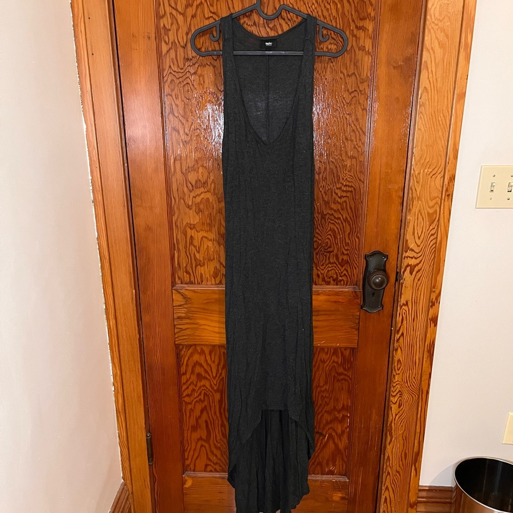 High low gray cotton dress